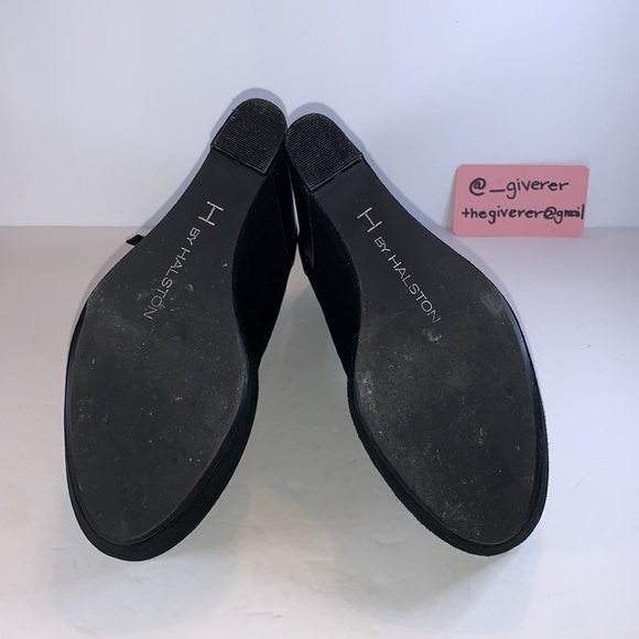 8.5 H By Halston 6 Inch Leather Heeled Ankle Strap Suede Wedges Vintage - Picture 11 of 16